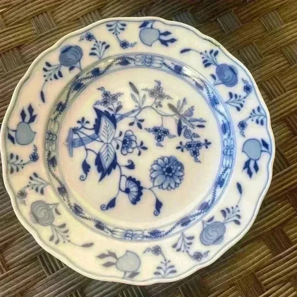 5 pc Antique Meissen great condition!! RARE! Flow blue Porcelain China 1800’s - Picture 2 of 12